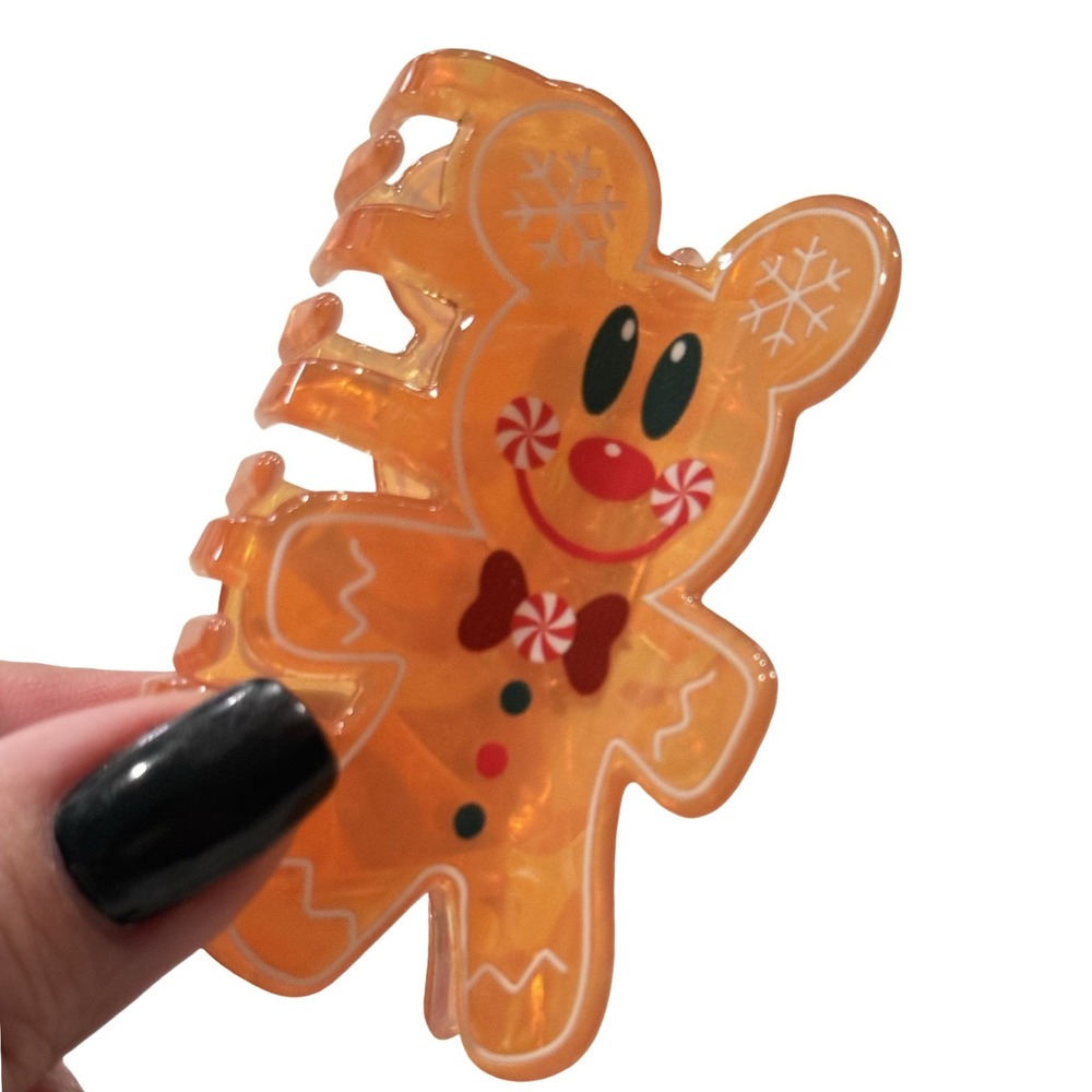 KLASS Disney Inspired Mickey Mouse Christmas Gingerbread Hair Claw Clip Holiday